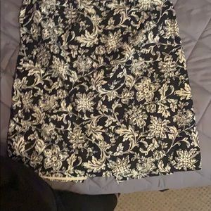 Talbot's black floral skirt 100% cotton